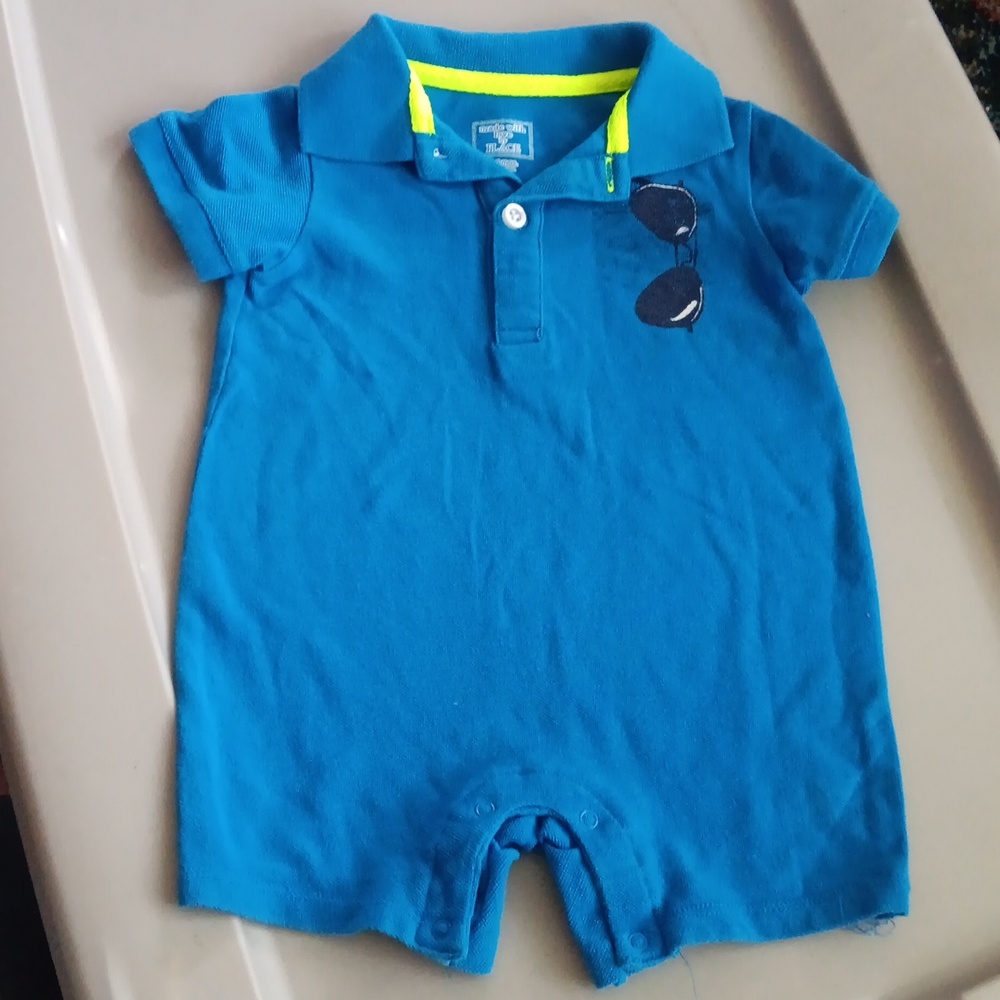 Children's place polo style romper with graphics on back